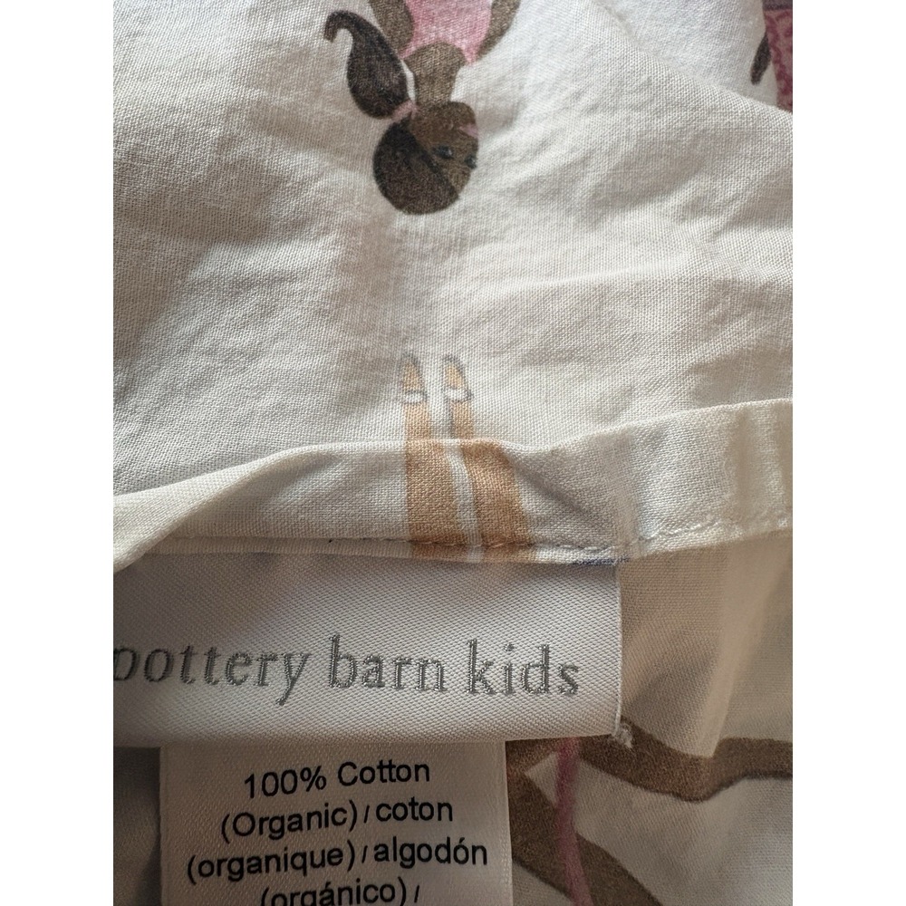 POTTERY BARN Kids Barbie TWIN Organic Cotton FLAT Sheet only Multicolor - Picture 6 of 8